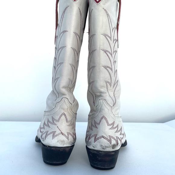 WHITE COWBOY WOMENS BOOTS 8.5 US SIZE - Picture 4 of 7